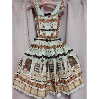 アンジェリックプリティー(Angelic Pretty)のSweet Cream Houseエプロン風スカート(ひざ丈スカート)