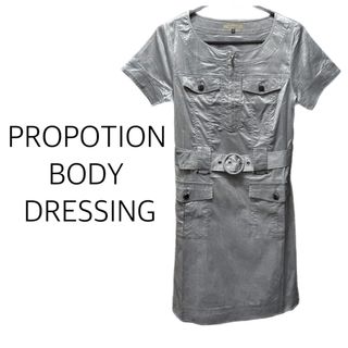 プロポーションボディドレッシング(PROPORTION BODY DRESSING)のPROPOTION BODY DRESSING【美品】コットン 半袖 ワンピース(ひざ丈ワンピース)