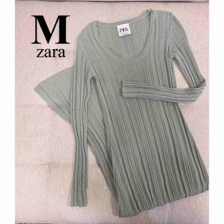 ザラ(ZARA)の本日限定⏰ ZARA グリーン ラメ グリッター スリット マキシワンピース(ロングワンピース/マキシワンピース)