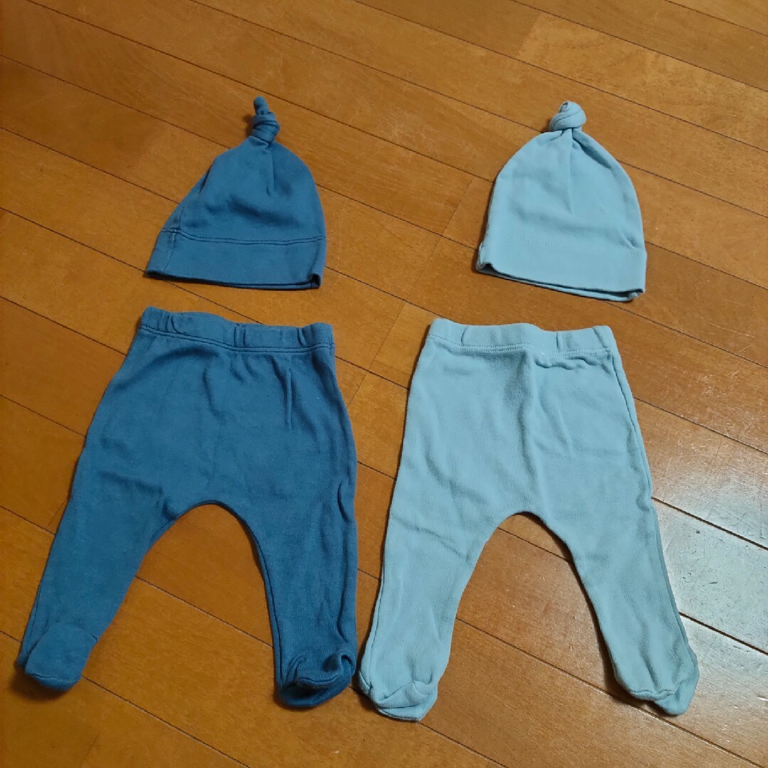 『新品未使用』新生児　帽子とズボンのセット キッズ/ベビー/マタニティのベビー服(~85cm)(肌着/下着)の商品写真