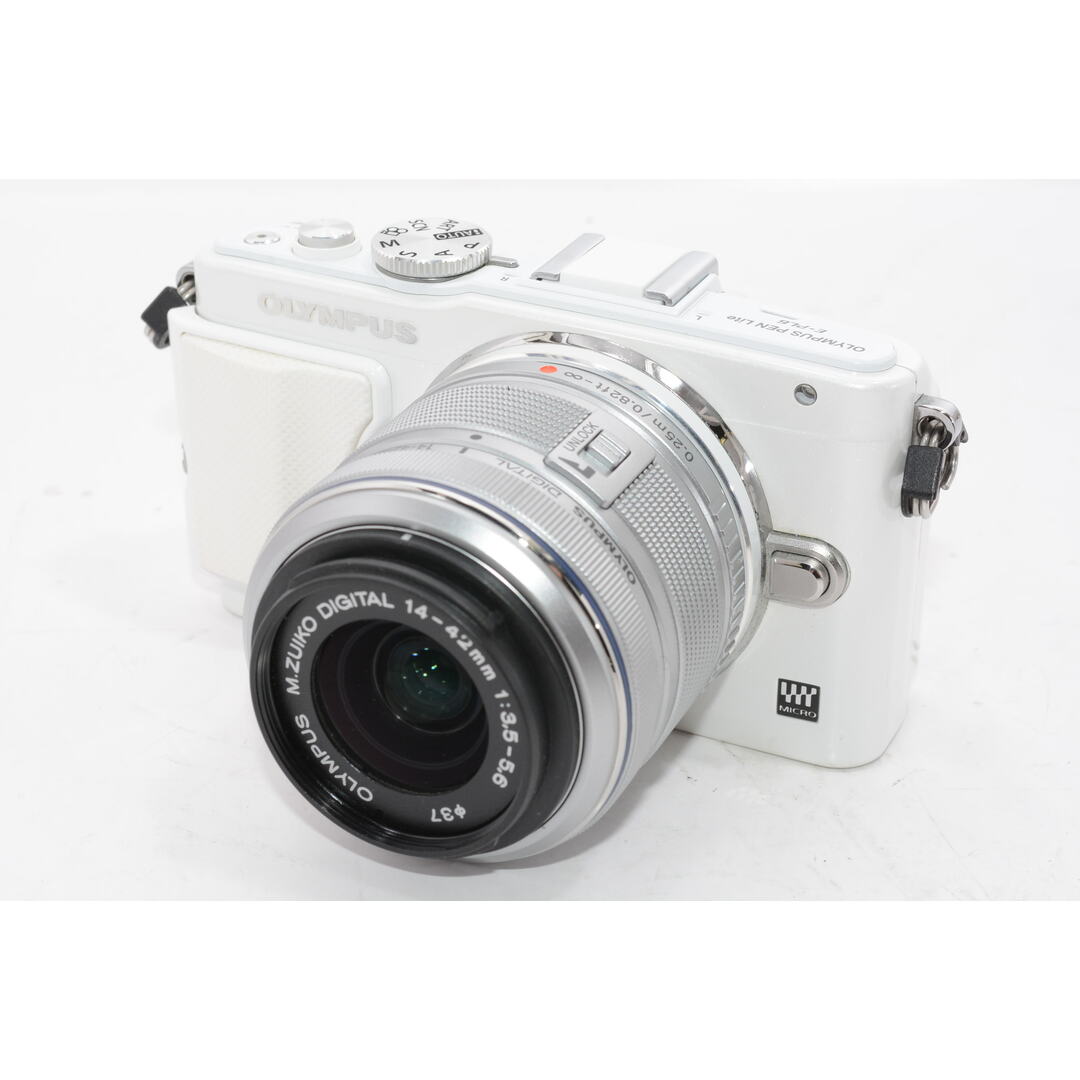 ミラーレス一眼【外観特上級】OLYMPUS ミラーレス一眼 PEN Lite E-PL6 レンズキット ホワイト E-PL6 LKIT WHT