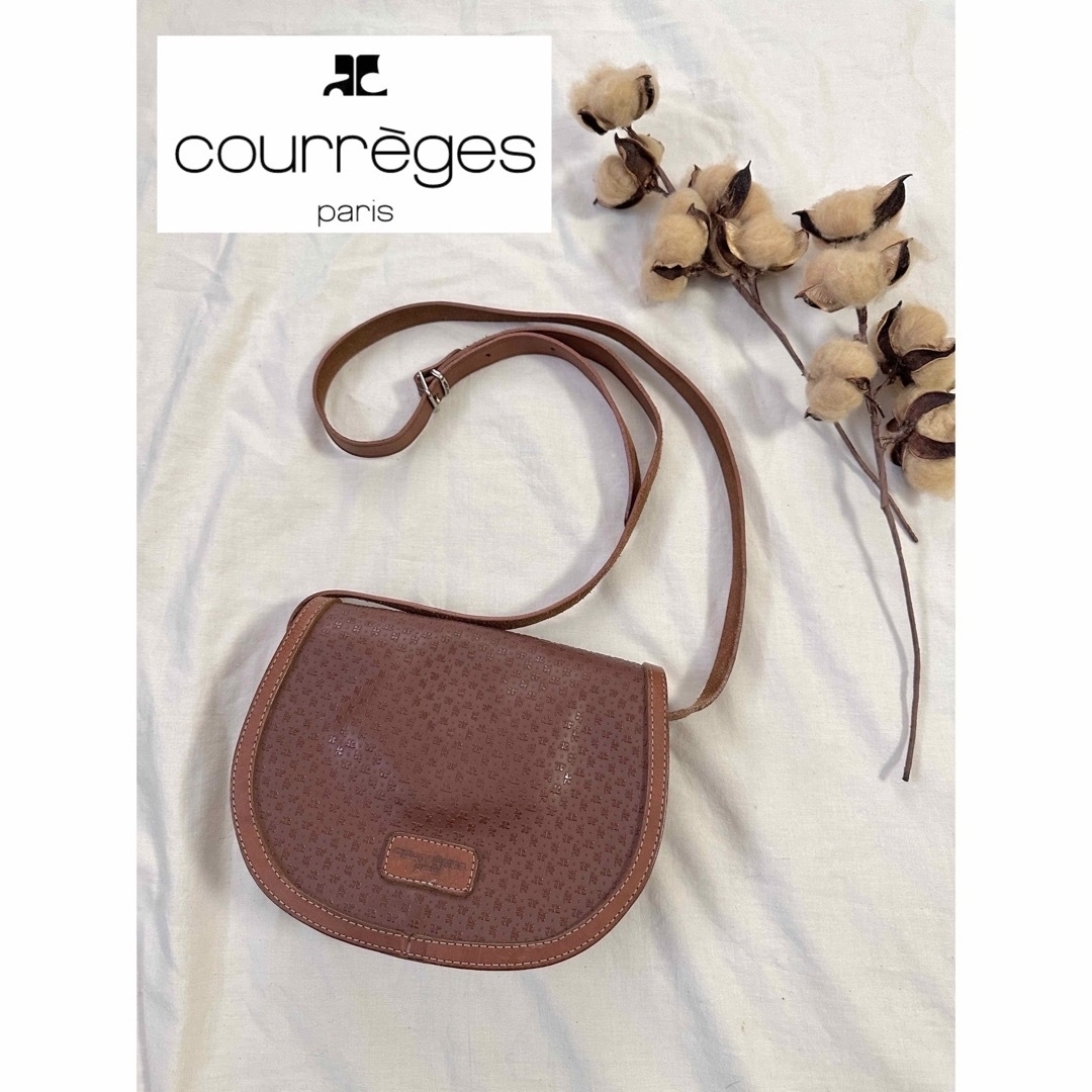 Courrèges ✨希少良品✨ ハンドバッグ エナメル ロゴ金具 ヴィンテージ