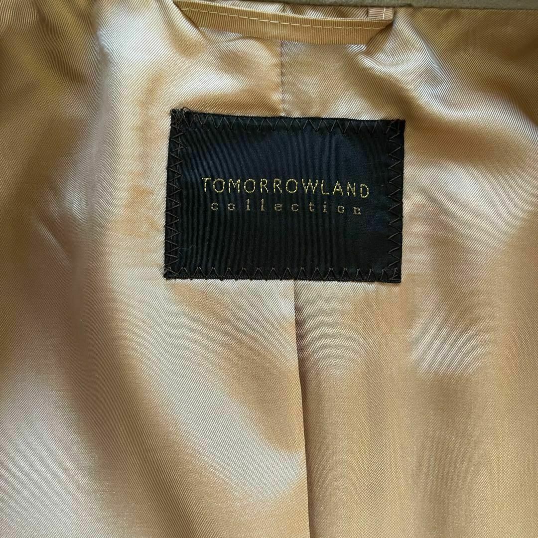 TOMORROWLAND(トゥモローランド)の美品　トゥモローランドコレクション　カシミヤ混　チェスターコート　グレージュ M レディースのジャケット/アウター(チェスターコート)の商品写真