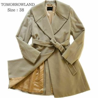 トゥモローランド(TOMORROWLAND)の美品　トゥモローランドコレクション　カシミヤ混　チェスターコート　グレージュ M(チェスターコート)