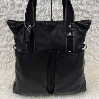 COACH - 極美品 コーチ COACH トート バッグ ビジネス ブラック レザー