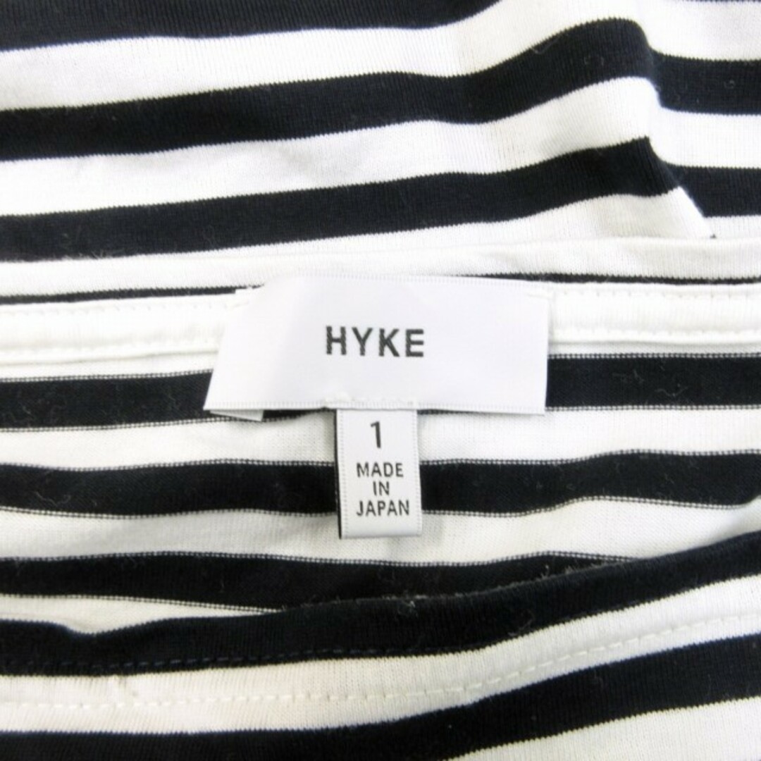 HYKE(ハイク)のハイク HYKE カットソー コットン ボーダー 長袖 黒 白 ブラック 1 レディースのトップス(カットソー(長袖/七分))の商品写真