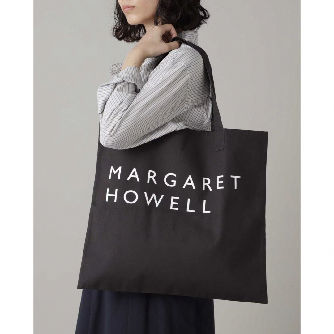 MARGARET HOWELL(マーガレットハウエル)の新品正規品✌️マーガレットハウエル　コットントートバッグ　ブラック レディースのバッグ(トートバッグ)の商品写真