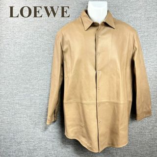 ロエベ LOEWE レザージャケット ハーフコート ナッパレザー ベージュ