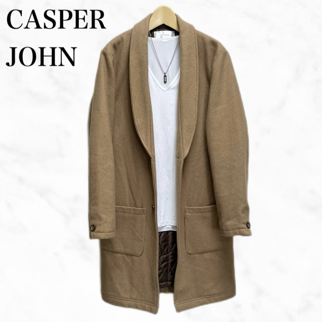 Casper John(キャスパージョン)のCASPER JOHN チェスターコート　ベージュ系　アウター　ウールコート メンズのジャケット/アウター(チェスターコート)の商品写真