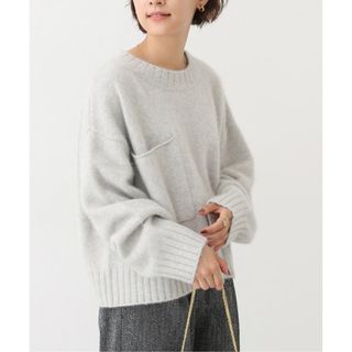 スピックアンドスパン(Spick & Span)の【新品】Spick&Span フォックスクロップドプルオーバー　グレー(ニット/セーター)