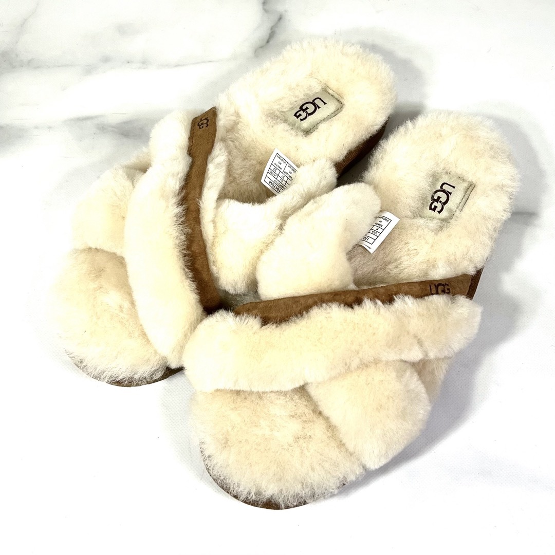 【新品未使用】UGG ABELA アベラ スリッパ サンダル 茶 白 23.0ちゃん’sSHOP