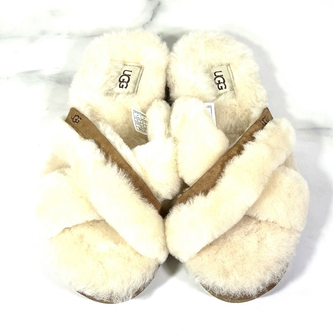 【新品未使用】UGG ABELA アベラ スリッパ サンダル 茶 白 23.0ちゃん’sSHOP