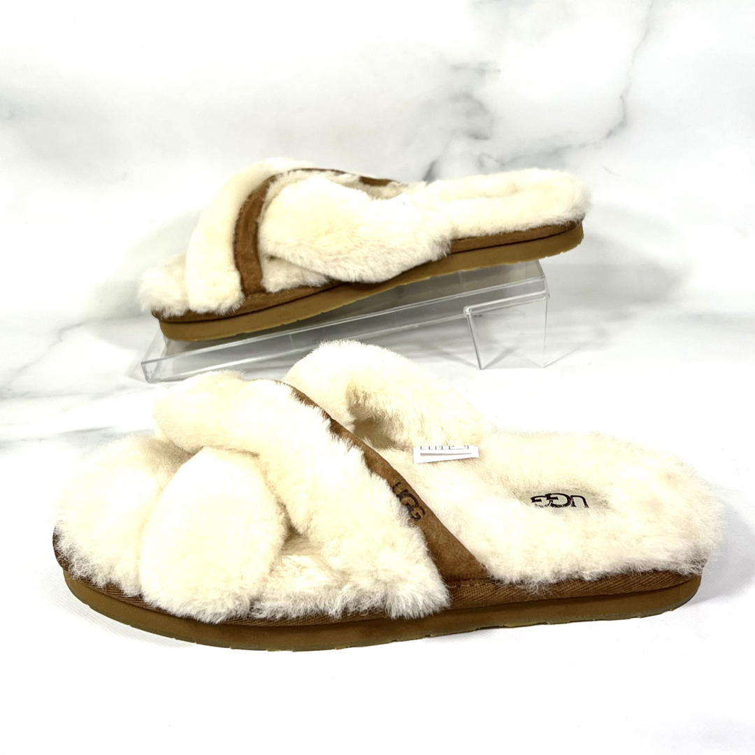 【新品未使用】UGG ABELA アベラ スリッパ サンダル 茶 白 23.0ちゃん’sSHOP