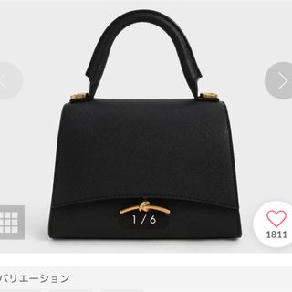 チャールズアンドキース(Charles and Keith)のハクスリーメタリック プッシュロックトップハンドル (ハンドバッグ)