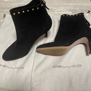 PELLICO - 36.5 PELLICO バックジップ ショートブーツ 黒 ペリーコ