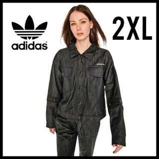 アディダス(adidas)の【大きいサイズ】adidas★トラックジャケット★デニムジャケット★黒★2XL(Gジャン/デニムジャケット)