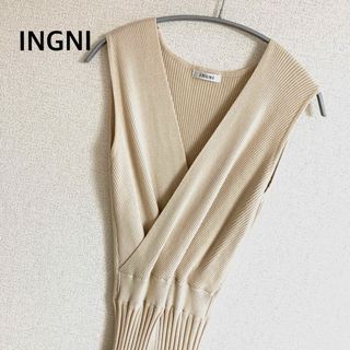 イング(INGNI)の美品　INGNI イング　ニットロング　細プリーツ　ワンピース(ロングワンピース/マキシワンピース)