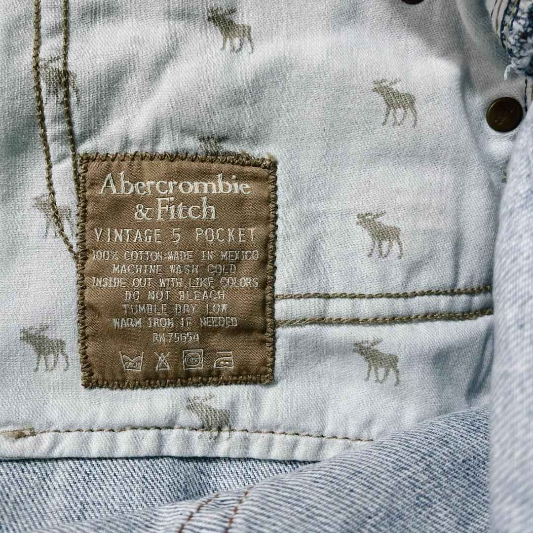 Abercrombie&Fitch(アバクロンビーアンドフィッチ)のアバクロ ヴィンテージ 5 ポケット ダメージ デニム ジーンズ パンツ M メンズのパンツ(デニム/ジーンズ)の商品写真