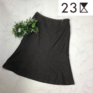 ニジュウサンク(23区)の23区のブラウン色スカート（サイズ38）M(ひざ丈スカート)