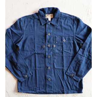 ダブルアールエル(RRL)の新品*RRL*インディゴ ヘリンボーン ツイル オーバーシャツ*M*　(Gジャン/デニムジャケット)