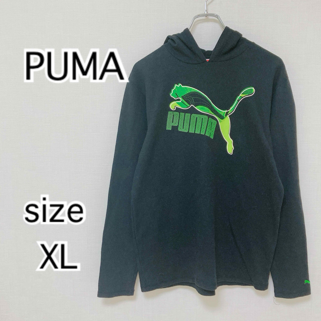 PUMA(プーマ)の[PUMA]プーマ　ワッフル　フード　カットソー　ブラック　XL メンズのトップス(Tシャツ/カットソー(半袖/袖なし))の商品写真