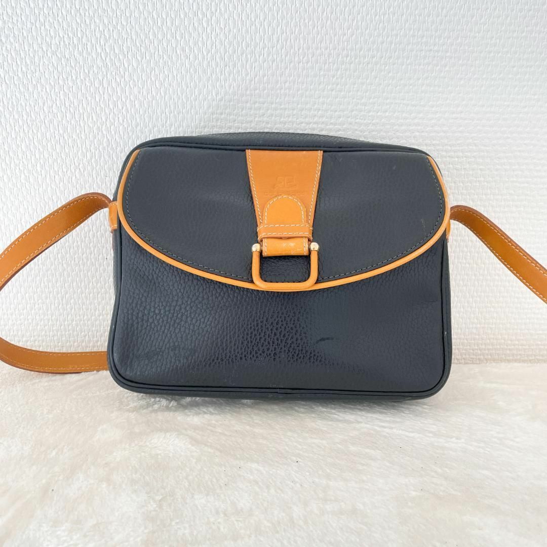 Courreges(クレージュ)の美品✨courregesクレージュショルダーバッグハンドバッグブラック黒キャメル レディースのバッグ(ショルダーバッグ)の商品写真