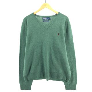 ラルフローレン(Ralph Lauren)の古着 ラルフローレン Ralph Lauren Vネック ウールニットセーター メンズXL /eaa398811(ニット/セーター)