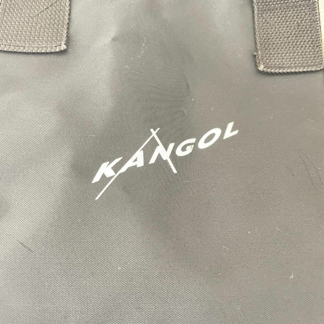 KANGOL(カンゴール)のレア✨KANGOLカンゴールセミショルダーバッグトートバッグブラック黒ストライと レディースのバッグ(ショルダーバッグ)の商品写真