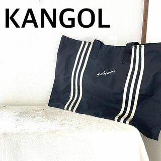 カンゴール(KANGOL)のレア✨KANGOLカンゴールセミショルダーバッグトートバッグブラック黒ストライと(ショルダーバッグ)