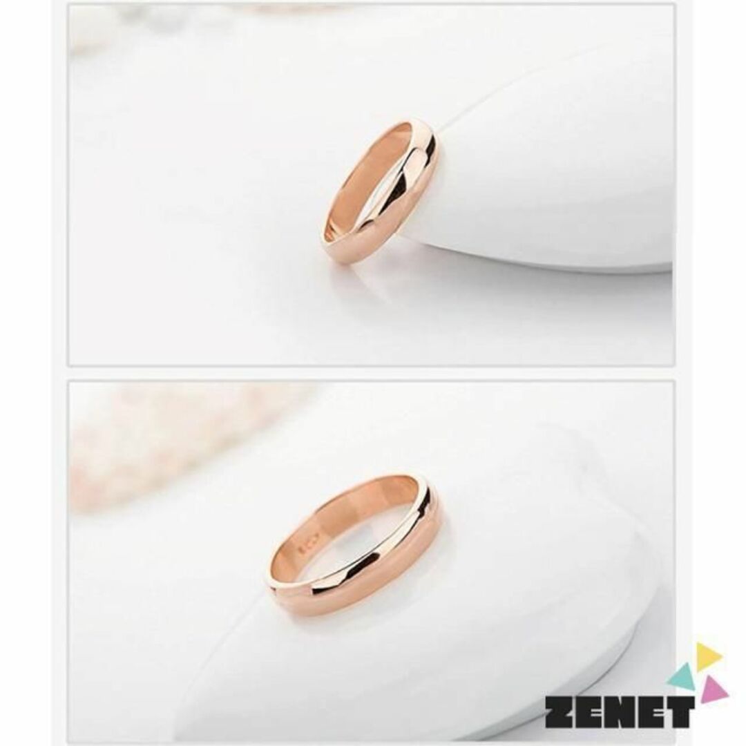 メンズ レディース リング 指輪 最新 シンプル 4mm ピンクゴールド レディースのアクセサリー(リング(指輪))の商品写真