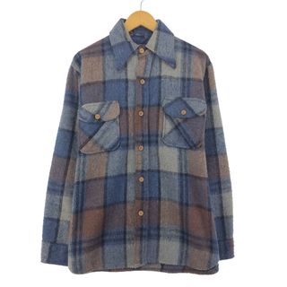 古着 70~80年代 MEN’S CPO SHIRTS チェック柄 ヘビーウールシャツ メンズL ヴィンテージ /eaa398551(シャツ)