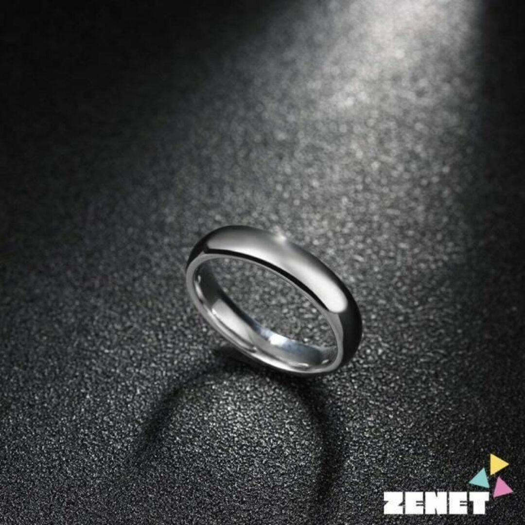 メンズ レディース リング 指輪 最新 シンプル 4mm シルバー レディースのアクセサリー(リング(指輪))の商品写真