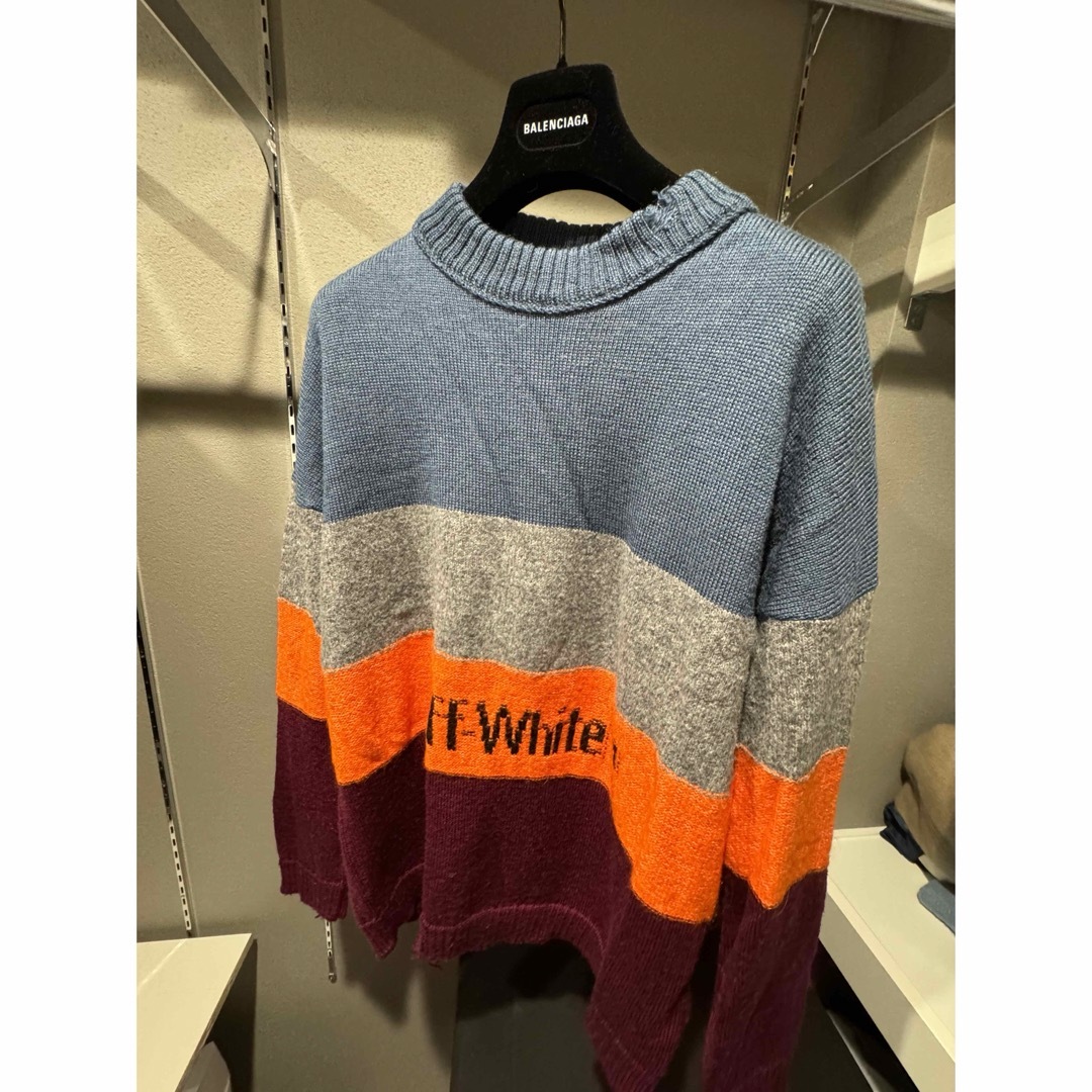 ⭐︎売切⭐︎  off-white オフホワイト　ニット　セーター青着回数