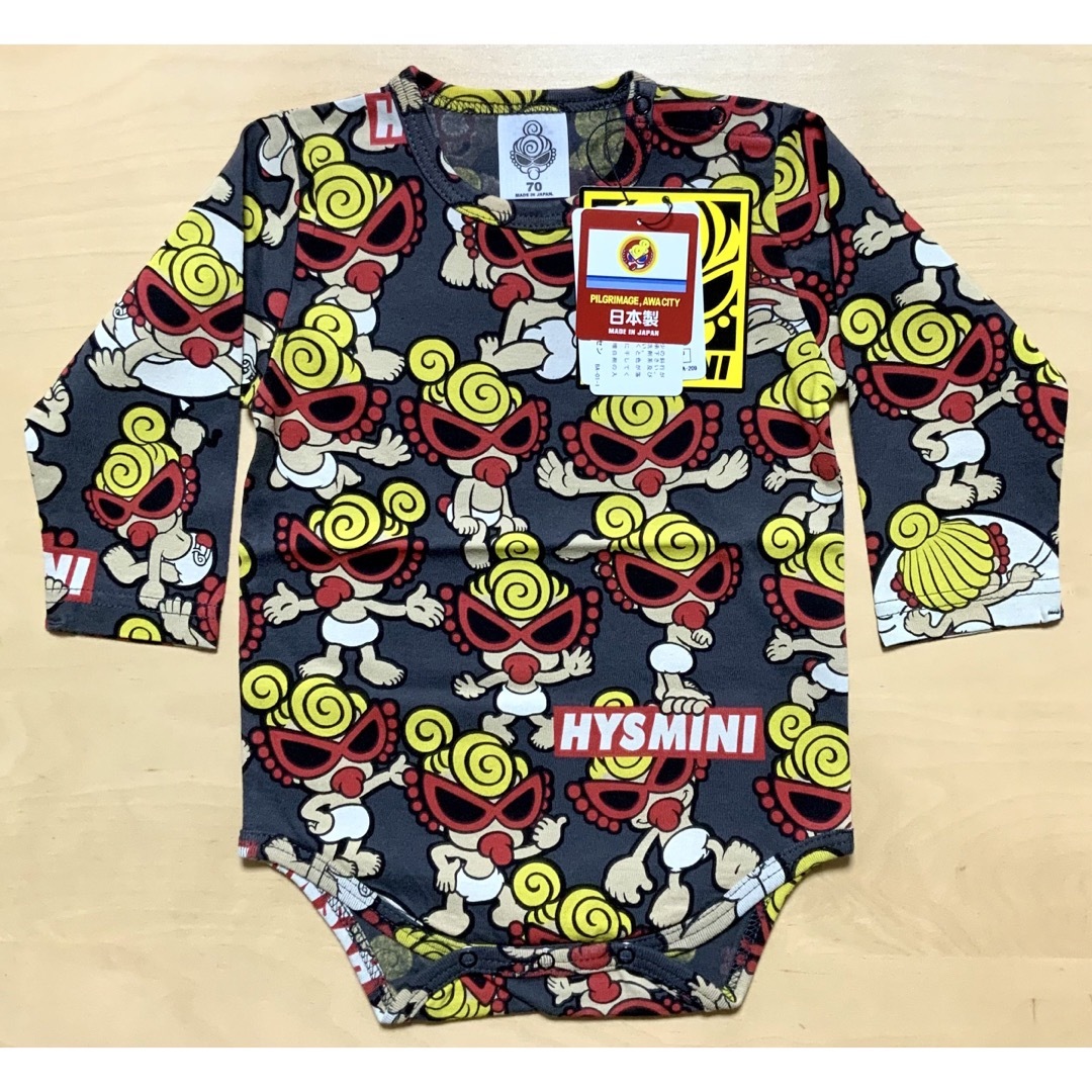 HYSTERIC MINI(ヒステリックミニ)のヒスミニ☆正規品☆新品☆長袖☆ロンパース☆70㎝☆PARTY TIME総柄 キッズ/ベビー/マタニティのベビー服(~85cm)(ロンパース)の商品写真