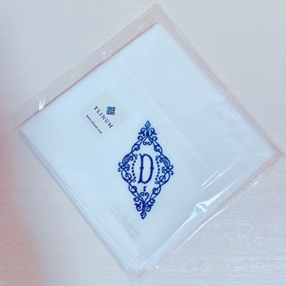 YLINUM イニシャル刺繍ハンカチ（NAVY）【D】(ハンカチ)