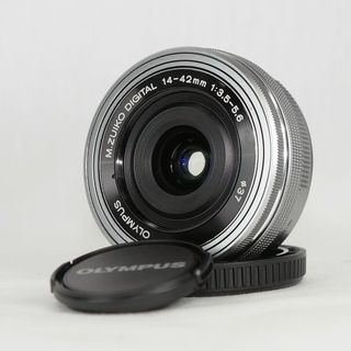 オリンパス(OLYMPUS)のオリンパス 電動パンケーキレンズ M.ZUIKO 14-42mm シルバー(レンズ(ズーム))