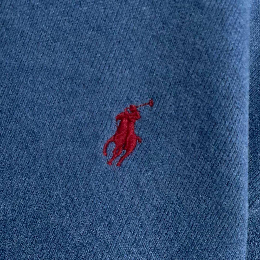 ラルフローレン 90s ヴィンテージ ハーフジップ 刺繍ロゴ トレーナー ブルー