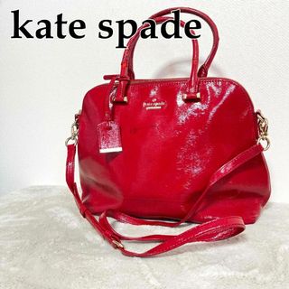 ケイトスペードニューヨーク(kate spade new york)のレア✨kate spadeケイトスペードショルダーバッグハンドバッグレッド赤ロゴ(ショルダーバッグ)