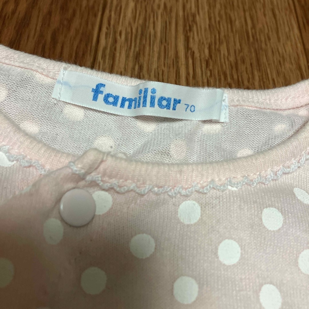 familiar(ファミリア)のfamiliar 長袖ロンパース　70 キッズ/ベビー/マタニティのベビー服(~85cm)(ロンパース)の商品写真