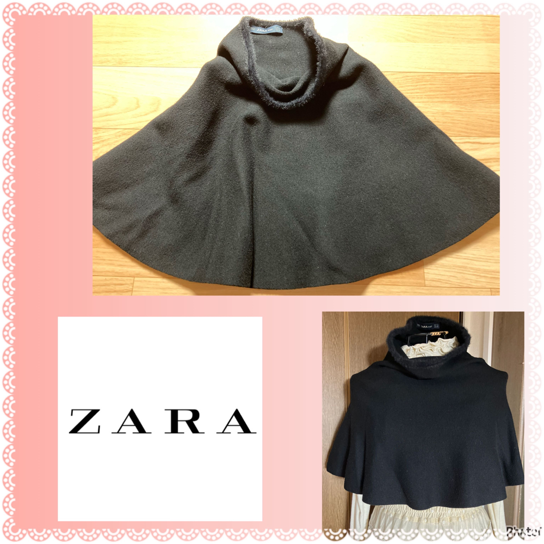 ZARA(ザラ)のZARA★ザラ★良品★ファータートルネック★ニット★ケープ★ポンチョ レディースのトップス(ニット/セーター)の商品写真