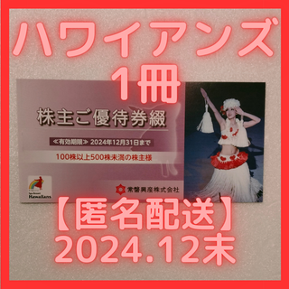 【最新】ハワイアンズ　株主優待券１冊　匿名配送(遊園地/テーマパーク)