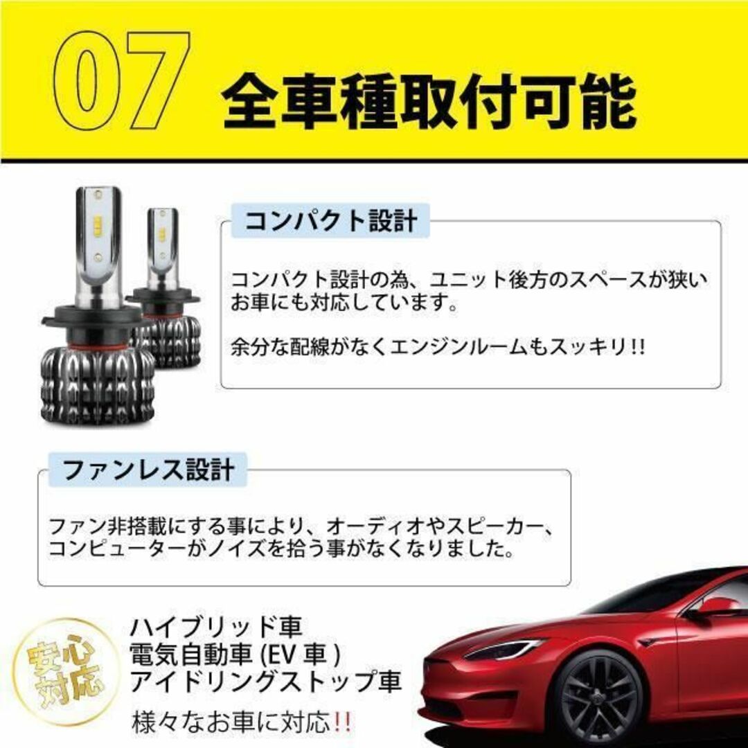 最新 HB3 LED フォグ ランプ ヘッドライト 左右 車検対応 2個セット 自動車/バイクの自動車(その他)の商品写真