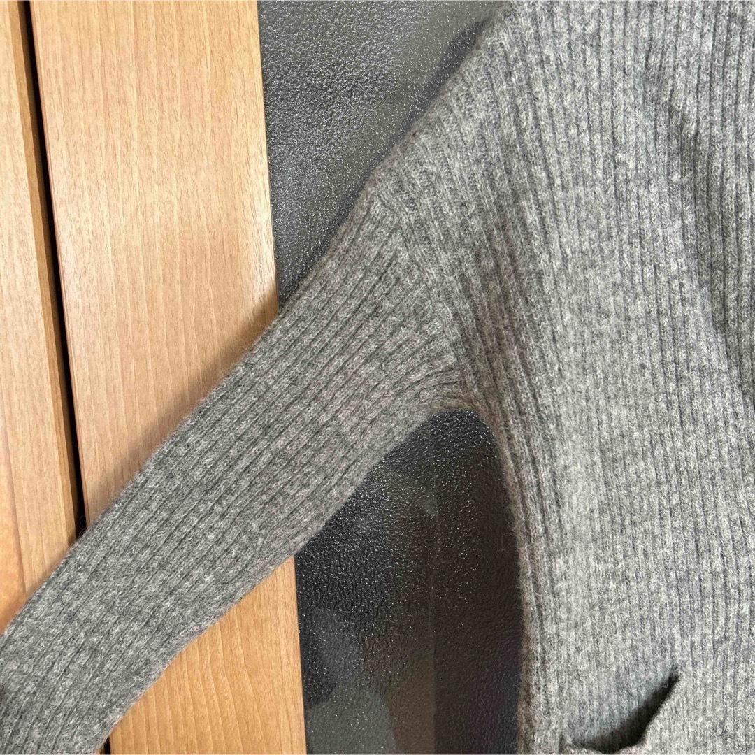 UNIQLO(ユニクロ)の【UNIQLO】 ウールリブニットコート（長袖） S レディースのジャケット/アウター(ニットコート)の商品写真