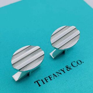 ティファニー(Tiffany & Co.)の【美品】Tiffany & Co. カフスボタン　ストライプ　シルバー925(その他)