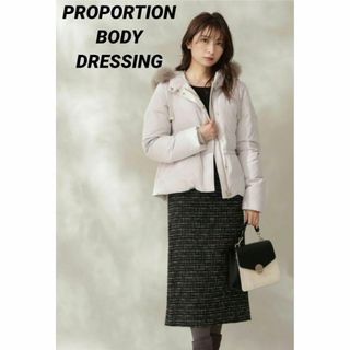 プロポーションボディドレッシング(PROPORTION BODY DRESSING)の美品☆プロポーションボディドレッシング フード　ファー　ショートダウン　S(ダウンジャケット)