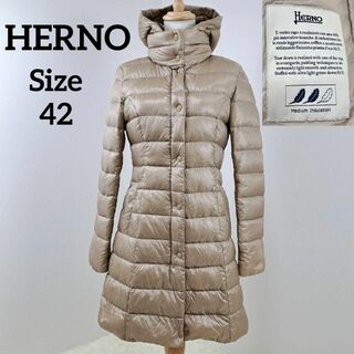 ヘルノ(HERNO)のHERNO　ヘルノ　ダウンコート　ダウンジャケット　フード　ロング　超軽量　42(ダウンコート)