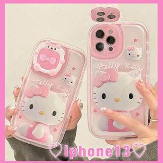 サンリオ(サンリオ)の【iphone13ケース】キティちゃん ミラー付き スマホケース 新品(iPhoneケース)