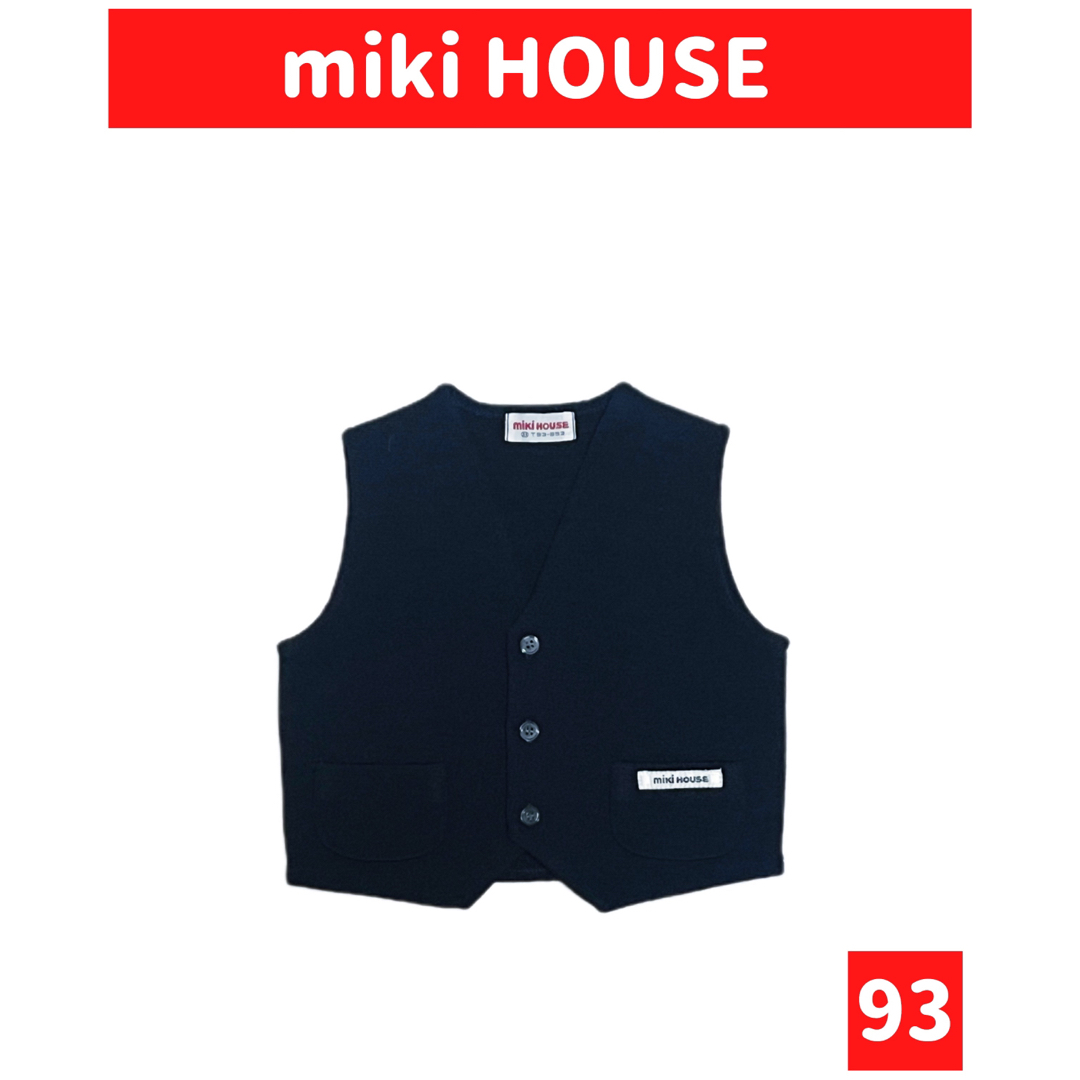 ベビーキッズ一服おもちゃ99miki HOUSE/ミキハウス フォーマル ベスト size93 ネイビー