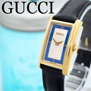 グッチ(Gucci)の363【美品】GUCCI グッチ時計　レクタンギュラー　ブルーライン　箱付き(腕時計)