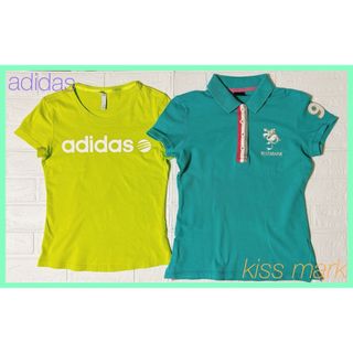 アディダス(adidas)のキッズ　tシャツ　S スポーツウェア　adidas kissmark(Tシャツ/カットソー)